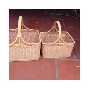 Cesta de Mimbre Natural Rústica para Decoración del Hogar Estilo Granja y Organización de la Cocina - Product Image 1
