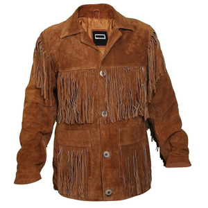 Premium Fabric Western Fringe <b>Suede</b> Leather <b>Jacket</b> Classic Cowboy Style Fashion Outerwear High Quality Supplier - Product Image 1