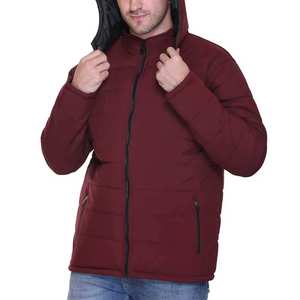 Men's Winter Outdoor Hooded Thick Silk <b>Lined</b> Cotton Filled Quilted <b>Jacket</b> Custom Logo 500g Fabric Weight Fashionable Casual wear - Product Image 6