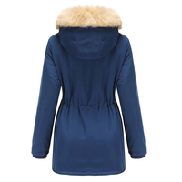 Parka d'hiver pour femme en cuir véritable respirant à imprimé animal avec bordure en fourrure matelassée coupe-vent à manches longues
