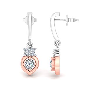 Round Cut Lab Grown Diamond 10k,14K,18k Solid Gold Minimalist Design <b>Earring</b> <b>Tops</b> for Gift Party & Anniversary Everyday Wear - Product Image 2