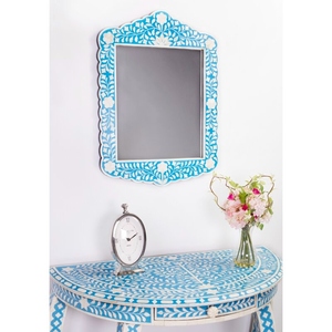 Contemporary Mother of Pearl Inlay <b>Mirror</b> Handmade Wooden Frame <b>Mirror</b> for Modern Home Decor - Product Image 5