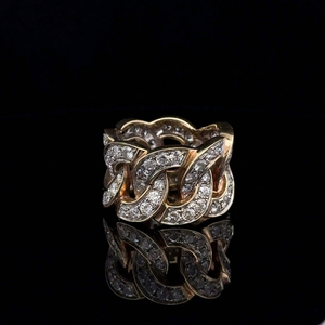 Bague d'éternité cubaine pour homme en or jaune 10K avec diamant rond de laboratoire de 6,78 carats, bague de déclaration de luxe, cadeau de mariage pour lui - Product Image 1
