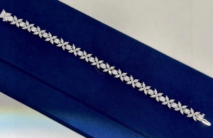 Pulsera de plata de ley 925 con diamantes de moissanita, regalo para mujer - Product Image 4
