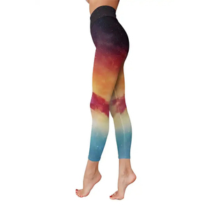 High Abrasion Resistance Faded Spandex Polyester Yoga Printed Ankle-Length <b>Leggings</b> Pant Women Quick Dry Breathable Anti-static - Product Image 1