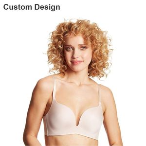 Soutien-gorge push-up respirant en tricot pour femme, bonnet complet, sculptant, rembourré, dentelle, lingerie sexy, maintien confortable, vente en gros OEM, directement de l'usine - Product Image 1