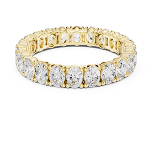 Anillos de Compromiso de Lujo Aries Jewel, Diamante Cultivado en Laboratorio de Corte Ovalado de 2.2CT, Banda de Eternidad Completa, Oro de 14K - Product Image 3
