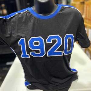 Camiseta Premium Negra Zeta Phi Beta 1920 con Bordado Azul de Letras Griegas para Mujer, Tela Suave, Corte Casual y Elegante - Product Image 2