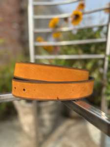 Ceinture en cuir de vache marron faite à la main pour homme, avec boucle en acier, pour un usage décontracté, largeur 3,5 cm - Product Image 2