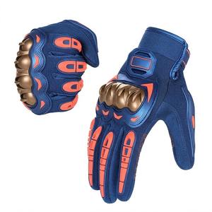 Breathable Leather Motorbike <b>Gloves</b> Hard Knuckle Protection Ventilated Racing Gear for Summer Riding Comfort Men - Product Image 3