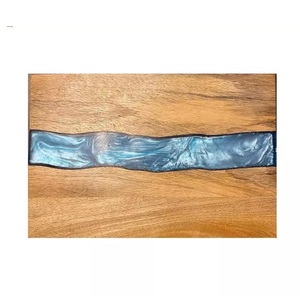 Planche à découper en bois d'acacia et résine époxy de haute qualité, très vendue, grande planche de service en bois et résine pour fruits et fromages - Product Image 1