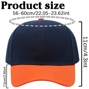 Customizable Color-Blocked Baseball <b>Cap</b> Logo Print Unisex Adjustable Fitted Hat Solid Twill 6-Panel Design Team Rivet <b>Winter</b> - Product Image 6