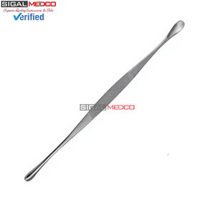 Cuchara pequeña de acero inoxidable de 9.5 pulgadas con doble extremo, instrumento quirúrgico reutilizable de grado médico, cureta de precisión - Product Image 6