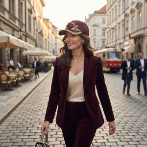 Gorro de Béisbol de Encaje para Mujer, con Bordado Floral Intrincado y Pedrería, Cierre Ajustable, para Uso Diario - Product Image 3