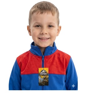 Ensemble de survêtement décontracté pour garçon, panneaux bleus et rouges, taille élastique, bande en polyester, toucher agréable, fournisseur du Bangladesh - Product Image 1