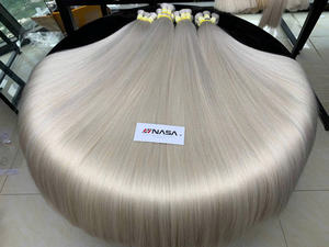 Hot Selling Bulk Virgin Vietnamese Raw Human Hair Extensions Light Machine Double Cuticles Aligned Natural Straight <b>Bleached</b> - Product Image 2