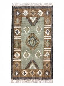 Geometric Jute Area Rug Rectangle Bohemian Flat Weave Eco Friendly Anti-Bacteria Pet-Friendly Non-Slip Living <b>Room</b> <b>Decor</b> Fringe - Product Image 6