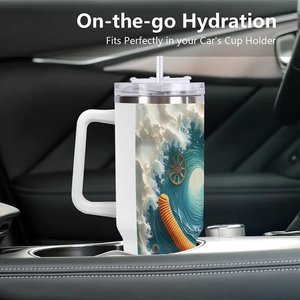 Insulated Tumbler 40oz Stainless Steel With Handle For <b>Coffee</b> And Tea - Product Image 3