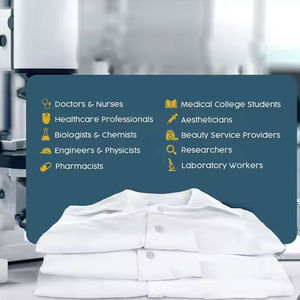 Hot Selling Woven Cotton Polyester Summer Hospital Scrubs White Lab Coat Jogger Custom Logo Short Sleeves Unisex Nurse Uniform - Product Image 4