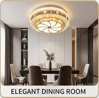 Plafonnier LED en cristal moderne de luxe rond à montage encastré pour salon, chambre à coucher, décoration intérieure