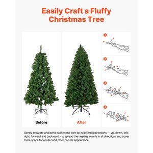 Albero di Natale Artificiale Preilluminato da 120 cm con 120 Luci LED Bianco Caldo, 8 Modalità di Illuminazione, 539 Decorazioni Festive Complete da Tavolo - Product Image 6