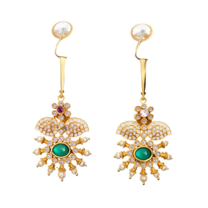 Vintage Crystal Rhinestone Drop Earrings-Butterfly Number Religious Studs - Product Image 1