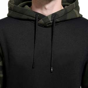 Sweat-shirt à capuche personnalisé pour homme, style sport et streetwear, grandes tailles, avec manches camouflage. - Product Image 4