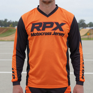 Maillot de motocross sur mesure respirant grande taille à manches longues en polyester à séchage rapide avec logo personnalisé pour équipe - Product Image 4
