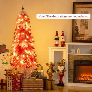 Albero di Natale Strawberry Shortcake da 1,5 m con 301 rami e 100 LED bianco caldo, materiale PVC/metallo rosso+bianco+castano - Product Image 3