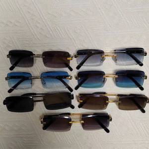 Lmamba Luxury Brand Designer Rimless Shades Wholesale Trendy Metal Frame Sun Glasses Women 2024 Square Frameless <b>Sunglasses</b> - Product Image 3