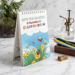 Libro para Colorear Ecológico con Papel Sembrable, Encuadernado en Espiral, Blanco, Tamaño B6, 100% Biodegradable, Hecho a Mano - Product Image 1