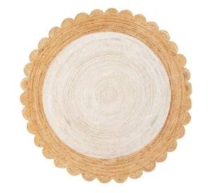 100% Natural Jute Hemp Braided Round <b>Scallop</b> <b>Rug</b> Handmade Boho Farmhouse Eco Friendly Custom Size Carpet - Product Image 5