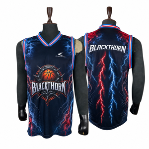 Camiseta de Baloncesto Personalizada OEM para Hombre, sin Mangas, Cuello en V, Sublimada, Forro de Malla de Poliéster, Ajuste Atlético, Ropa Deportiva de Equipo - Product Image 1