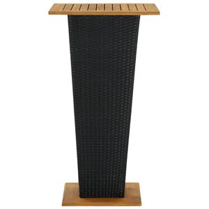 Modern <b>Square</b> Medium <b>Bar</b> <b>Table</b> Black PE Rattan Outdoor <b>Table</b> - Product Image 2