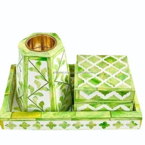 Porte-encens en bois artisanal avec incrustation de nacre pour la décoration de la maison de luxe et les cadeaux de l'Aïd Ensemble de brûleur à bakhoor de luxe en perle arabe - Product Image 6