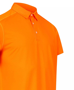 2026 Hot Sale Lightweight Men's Solid <b>Orange</b> Short Sleeve Pique <b>Polo</b> Shirt Casual Knitted Regular Fit Button Design Low MOQ - Product Image 5