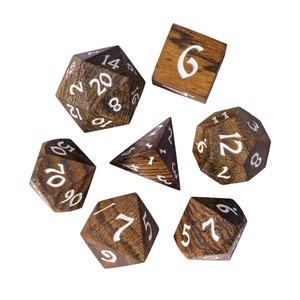 Jeu de dés en bois polyédriques, dés de jeu en bois naturel, matériau durable, roulement fluide, chiffres clairs, jeux de table - Product Image 2