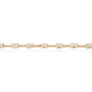 Exclusive Design Luxurious Pure 14K Yellow <b>Gold</b> Real Diamond Stacking Tennis Bracelet Latest Classic Gift For Wedding Jewelry - Product Image 3