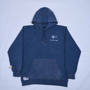 Best Quality Blue Cotton Hooded Tracksuit Full Sleeve Solid Color Casual Autumn Wear Regular Fit Side Pockets Drawstring Closure - Product Image 5