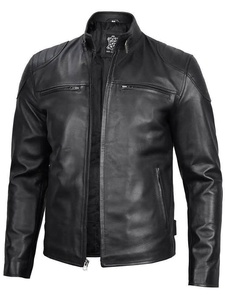 Veste en cuir noir de haute qualité pour hommes, très élégante et stylée - Product Image 3