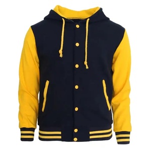 Hooded Varsity <b>Jackets</b> Custom Design High Quality Wholesale Leather Sleeves College Varsity Letterman <b>Jackets</b> Plus Men <b>Jacket</b> - Product Image 1
