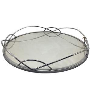 Luxury Metal And <b>Mirror</b> Tray For Wedding Table Decoration Centerpiece With Elegant Design And High Quality Materials - Product Image 2