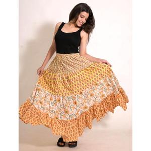 Vintage Style Cotton <b>Skirt</b> Handmade Indian Printed <b>Boho</b> Festival Long <b>Skirt</b> for Women - Product Image 5
