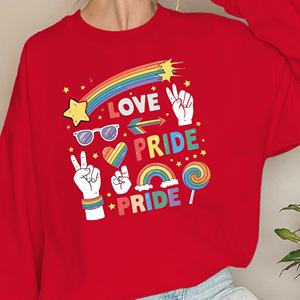 Sudaderas de mujer con elementos arcoíris LOVE y PRIDE - Product Image 2