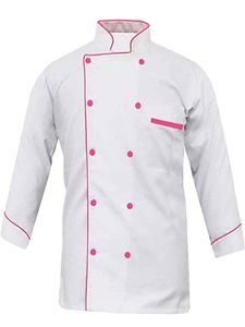 Handmade Embroidery High Quality White Unisex Polyester Chef Coat Long Sleeve Craft Decorative Art Home <b>Kitchen</b> Gift Hotel - Product Image 5