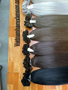 Extensions de cheveux vietnamiennes les plus vendues, machine à double trame, extensions de cheveux en vrac, 100% cheveux vierges Remy, longueur 8"-32" - Product Image 2