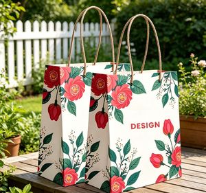 Sacs shopping en papier de marque avec impression personnalisée et options de poignées - Product Image 1
