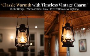 Handmade Vintage Black Metal <b>Hurricane</b> <b>Lantern</b> Oil Lamp Rustic Farmhouse Camping <b>Lantern</b> Decorative <b>Hurricane</b> Lamp for Indoor - Product Image 6