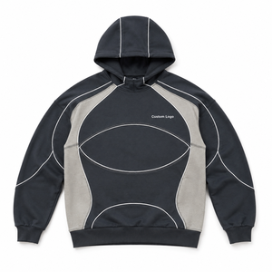 Sweat à capuche surdimensionné personnalisé en coton épais, style streetwear, avec panneaux et passepoil, coupe carrée, unisexe, vente en gros, ajustement premium, 100 % coton, écologique - Product Image 1