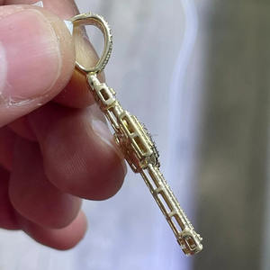 Colgantes y dijes de Cruz fina de oro y plata 925, diseño 3D, ajuste de corte cruzado VVS1, colgante de diamante con nombre personalizado para hombre, joyería fina - Product Image 3